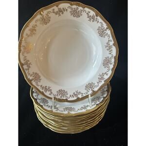 Wiemar Porcelain 14051 8" rim soup bowls lot of 11 Germany